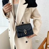 Women's Pleated Small Square Bags Crossbody Shoulder Casual