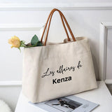 Large Capacity Canvas Tote Shoulder Bag Vintage Design