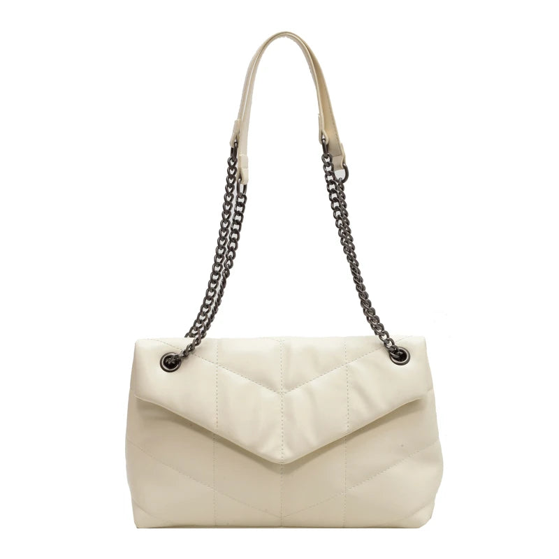 Women's Leather Flap Shoulder Bag Chain Totes Handbag Winter Bags