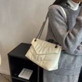 Women's Leather Flap Shoulder Bag Chain Totes Handbag Winter Bags