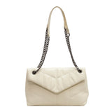 Women's Leather Flap Shoulder Bag Chain Totes Handbag Winter Bags
