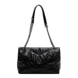 Women's Leather Flap Shoulder Bag Chain Totes Handbag Winter Bags