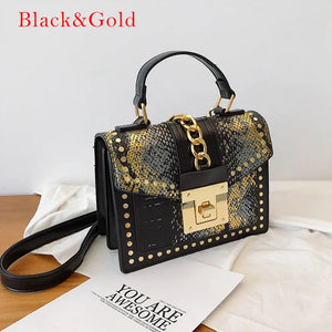 Snake Pattern Messenger Bag Crossbody Clutch