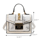 Snake Pattern Square Messenger Bag Ladies Shoulder Crossbody Clutch
