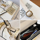 Snake Pattern Square Messenger Bag Ladies Shoulder Crossbody Clutch