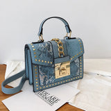 Snake Pattern Messenger Bag Crossbody Clutch