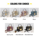 Snake Pattern Square Messenger Bag Ladies Shoulder Crossbody Clutch