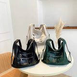 Women's PU Leather Shoulder Bag Anti-thief Backpack Large Capacity Handbag