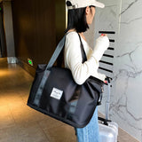 Patchwork Fitness Travel Shoulder Tote Bag for Women