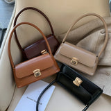 Women's Retro One-Shoulder Square Bag High Solid Female Handbag