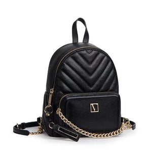 Quilted Chain Backpack for Women, Versatile Travel Bag with Pocket