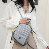 Quilted Chain Backpack for Women, Versatile Travel Bag with Pocket