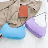 Women's Chain Shoulder Pouch Nylon Top-handle Clutches