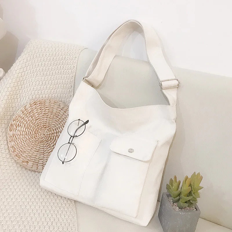 Women's Canvas Tote Soft Messenger Crossbody Shoulder Bag