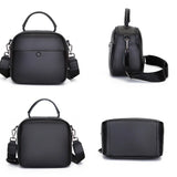 Women's Leather Shoulder Bag with Wide Woven Strap