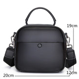 Women's Leather Shoulder Bag with Wide Woven Strap