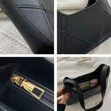Women's Solid Leather Handbag Small Single Shoulder Bag