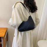 Women's Solid Leather Handbag Small Single Shoulder Bag
