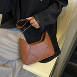 Women's Solid Leather Handbag Small Single Shoulder Bag