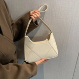 Women's Solid Leather Handbag Small Single Shoulder Bag