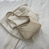 Women's Solid Leather Handbag Small Single Shoulder Bag