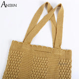 Women's Bag Knitting Wool Shoulder Casual Female Reusable Large Capacity Handbag