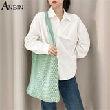 Women's Bag Knitting Wool Shoulder Casual Female Reusable Large Capacity Handbag