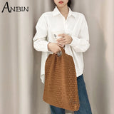 Women's Bag Knitting Wool Shoulder Casual Female Reusable Large Capacity Handbag