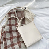 Small Women's Bucket Bag PU Leather Shoulder Crossbody Bag