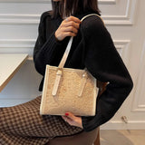Women's Large Capacity Shoulder Tote Bag for Commuter, Autumn Simplicity Style