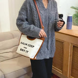 Canvas Shoulder Bag Casual Ladies Bucket Bag Large Capacity Handbag