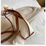 Canvas Shoulder Bag Casual Ladies Bucket Bag Large Capacity Handbag