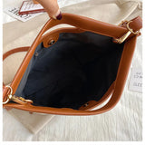 Canvas Shoulder Bag Casual Ladies Bucket Bag Large Capacity Handbag