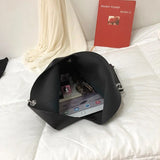 Women's High Capacity PU Leather Shoulder Bag with Chains