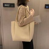 Women's Large Capacity Shoulder Bag PU Leather Handbag Retro Tote Bag