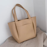 Women's Large Capacity Shoulder Bag PU Leather Handbag Retro Tote Bag