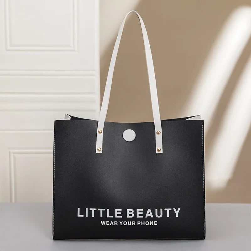 Women's Large Capacity PU Leather Handbags Retro Tote Bags