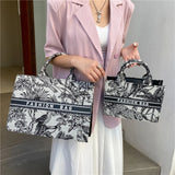 Women's Large Capacity Canvas Shoulder Bag Top-handle Tote
