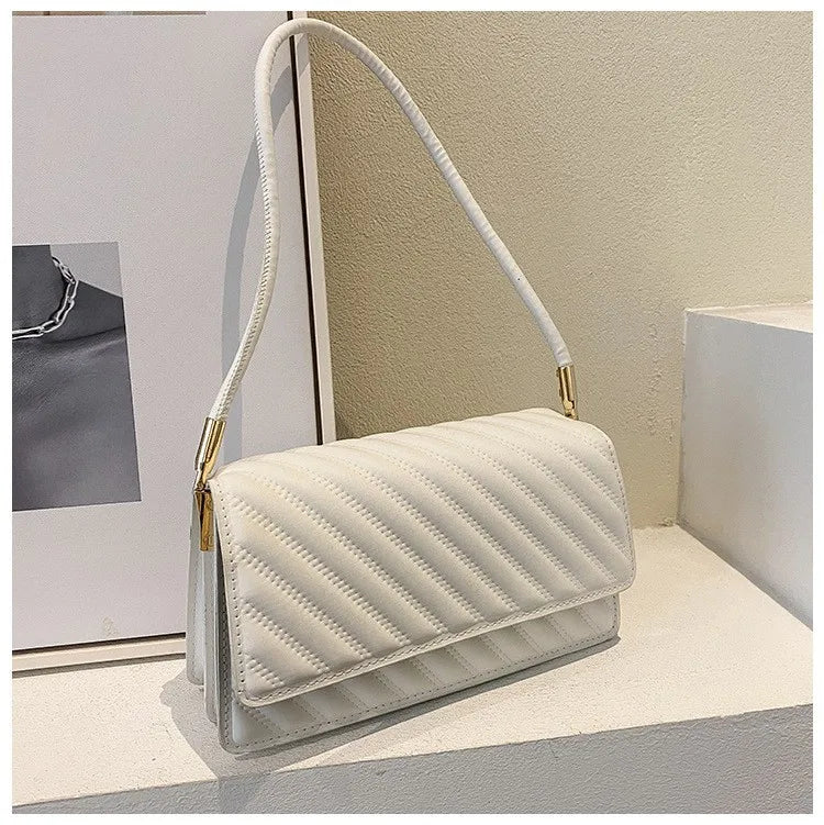 Leather Handbags Wide Shoulder Strap Women Shoulder Bags