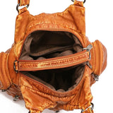 Sheepskin Shoulder Crossbody Handbag Ruched Clutch