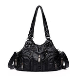 Sheepskin Shoulder Crossbody Handbag Ruched Clutch