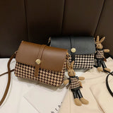 Women's Houndstooth Crossbody Bag Winter Fashion