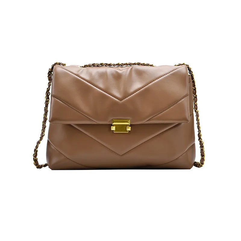 Women's High-end Chain Messenger Bag Large Capacity Tote Shoulder Bag