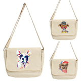 Women's Dog Series Messenger Backpack Large Capacity Adjustable Shoulder Bag
