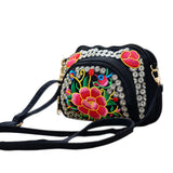 Women's National Style Flower Embroidery Canvas Shoulder Bag