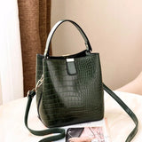 Crocodile-print Bucket Bag Handbag One-shoulder Bag