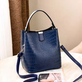 Crocodile-print Bucket Bag Handbag One-shoulder Bag