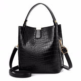 Crocodile-print Bucket Bag Handbag One-shoulder Bag