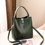 Crocodile-print Bucket Bag Handbag One-shoulder Bag