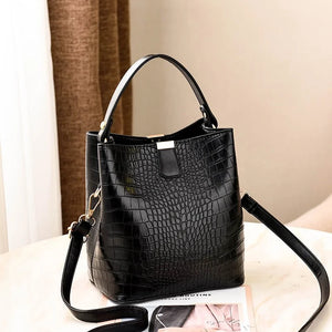 Crocodile-print Bucket Bag Handbag One-shoulder Bag